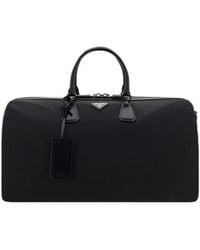 Prada - Triangle Logo Travel Bag - Lyst