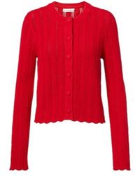 Altuzarra - Mariette Scalloped Pointelle Cotton Cardigan - Lyst