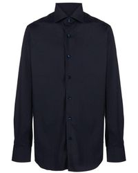 Barba Napoli - Solid Color Long-Sleeved Shirt - Lyst