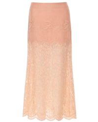 Rabanne - Lace-Panelled Scalloped-Hem Skirt - Lyst