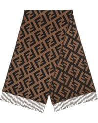 Fendi - Ff Jacquard Fringed-Edge Scarf - Lyst