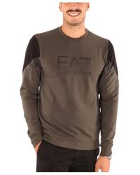 EA7 - Logo-Print Crew-Neck Sweatshirt - Lyst