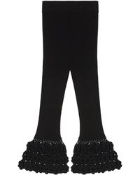 Ganni - Crocheted Hem Knitted Trousers - Lyst