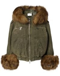 Blumarine - Cotton Canvas Bomber Jacket - Lyst