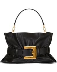 Balmain - Anthem Buckled Medium Shoulder Bag - Lyst