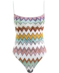 Missoni - Chevron-Pattern Swimsuit - Lyst