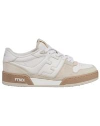 Fendi - Round Toe Lace-Up Sneakers - Lyst
