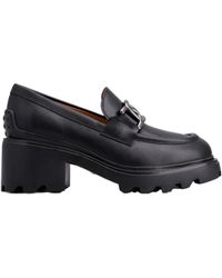 Tod's - Logo-Buckle Almond Toe Loafers - Lyst