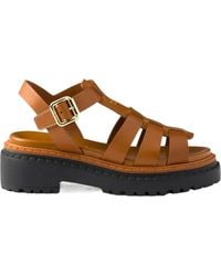 Prada - Buckle-Fastened Monolith Sandals - Lyst