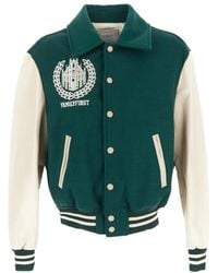 FAMILY FIRST - Logo-Embroidered Varsity Bomber Jacket - Lyst