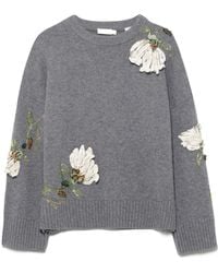 Jonathan Simkhai - Flower-Embroidered Crewneck Jumper - Lyst
