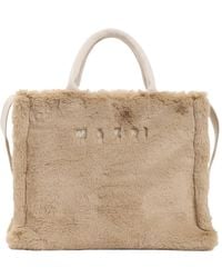 Marni - Faux-Fur Top-Handle Tote Bag - Lyst