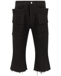 Rick Owens - Tower Runway Cargo Bolan Distressed Cut Off Trousers - Lyst