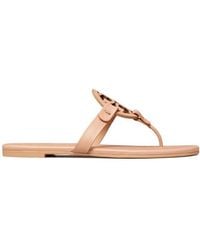 Tory Burch - Miller Logo Plaque Flat Sandals - Lyst