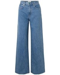 SLVRLAKE Denim - Grace Frayed Mid-Rise Wide-Leg Jeans - Lyst