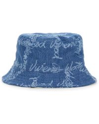 Vivienne Westwood Orb Raffia Bucket Hat in Natural | Lyst