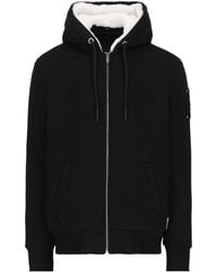 Moose Knuckles - Logo Plaque Zipped Drawstring Hoodie - Lyst
