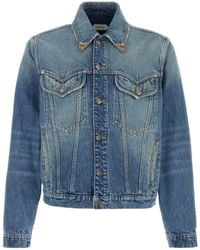 Versace - Button-Up Denim Jacket - Lyst