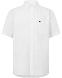 Lacoste - Short Sleeve Oxford Shirt - Lyst