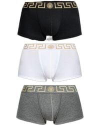 Versace - Greca-Border Three-Pack Boxer Briefs - Lyst