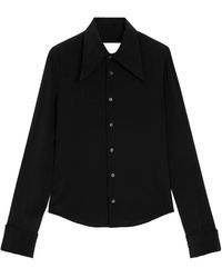 Ami Paris - Sharp-Collar Crepe Shirt - Lyst