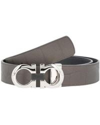 Ferragamo - Gancini-Buckle Leather Belt - Lyst