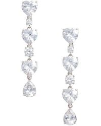 Self-Portrait - Crystal Heart Drop Earrings - Lyst
