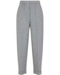 Peserico - Elastic-Waist Wool Trousers - Lyst