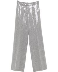 ERMANNO FIRENZE - Sequin-Embellished Houndstooth Trousers - Lyst
