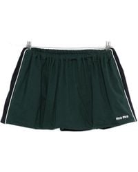 Miu Miu - Logo-Embroidered Mini Skirt - Lyst