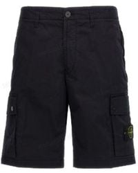 Stone Island - Compass-Patch Knee-Length Cargo Shorts - Lyst