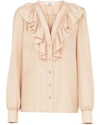 Chloé - Chloé Ruffle Detailed Long-Sleeve Shirt - Lyst