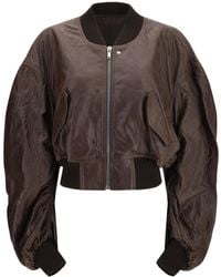 Rick Owens - Cropped Leather Bomber Jacket - Lyst