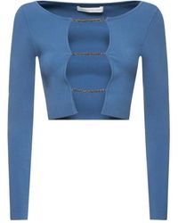 Christopher Esber - Crystal Cutout Rib Jersey Top - Lyst