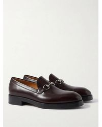 Gucci - Horsebit Pointed-Toe Loafers - Lyst