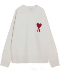 Ami Paris - Ami De Coeur Crewneck Knitted Jumper - Lyst