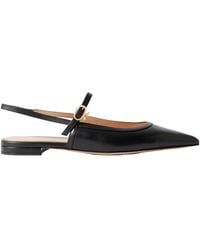 Gianvito Rossi - Leather Point-Toe Mary Jane Slingback Flats - Lyst