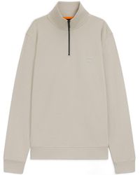 BOSS - Zip Collar Terry Sweatshirt - Lyst