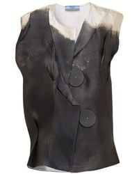 Prada - Tie-Dyed V-Neck Sleeveless Blouse - Lyst
