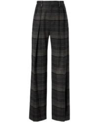 Ralph Lauren - Jody Checked Wool Wide-Leg Pants - Lyst