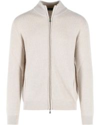 Gran Sasso - Ribbed Zip-Up Cardigan - Lyst