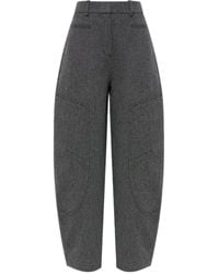 Ganni - Casual Trousers With Belt Loops - Lyst