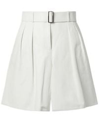 Lafayette 148 New York - Belted Pleated Leather Shorts - Lyst