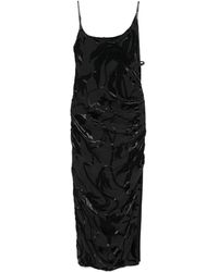 Mugler - Flocked Midi Dress - Lyst