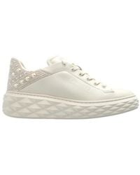 Jimmy Choo - Diamond Maxi Pearl-Embellished Sneakers - Lyst