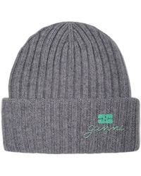 Ganni - Wool Knit Beanie - Lyst