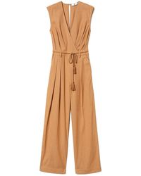 Twinset - Pinstriped Belted Jumpsuit - Lyst