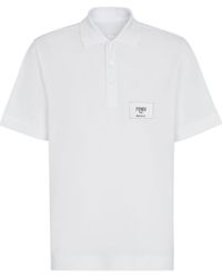 Fendi - Logo Embroidered Short-Sleeved Polo Shirt - Lyst