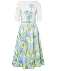 Oscar de la Renta - Floral Cotton-Blend Poplin Midi Dress - Lyst