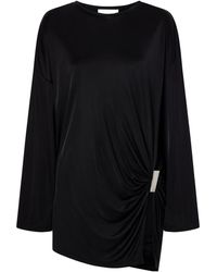 The Attico - Gathered Satin Mini Dress - Lyst